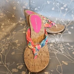 NWOT Gianni Bini Peep Toe Multicolored Heel Shoe Size 6